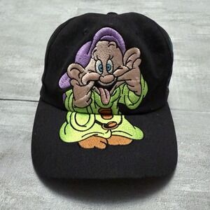 Vintage 90s Dopey Seven Dwarfs Embroidered Hat Disneyland Snow White Disney Snap